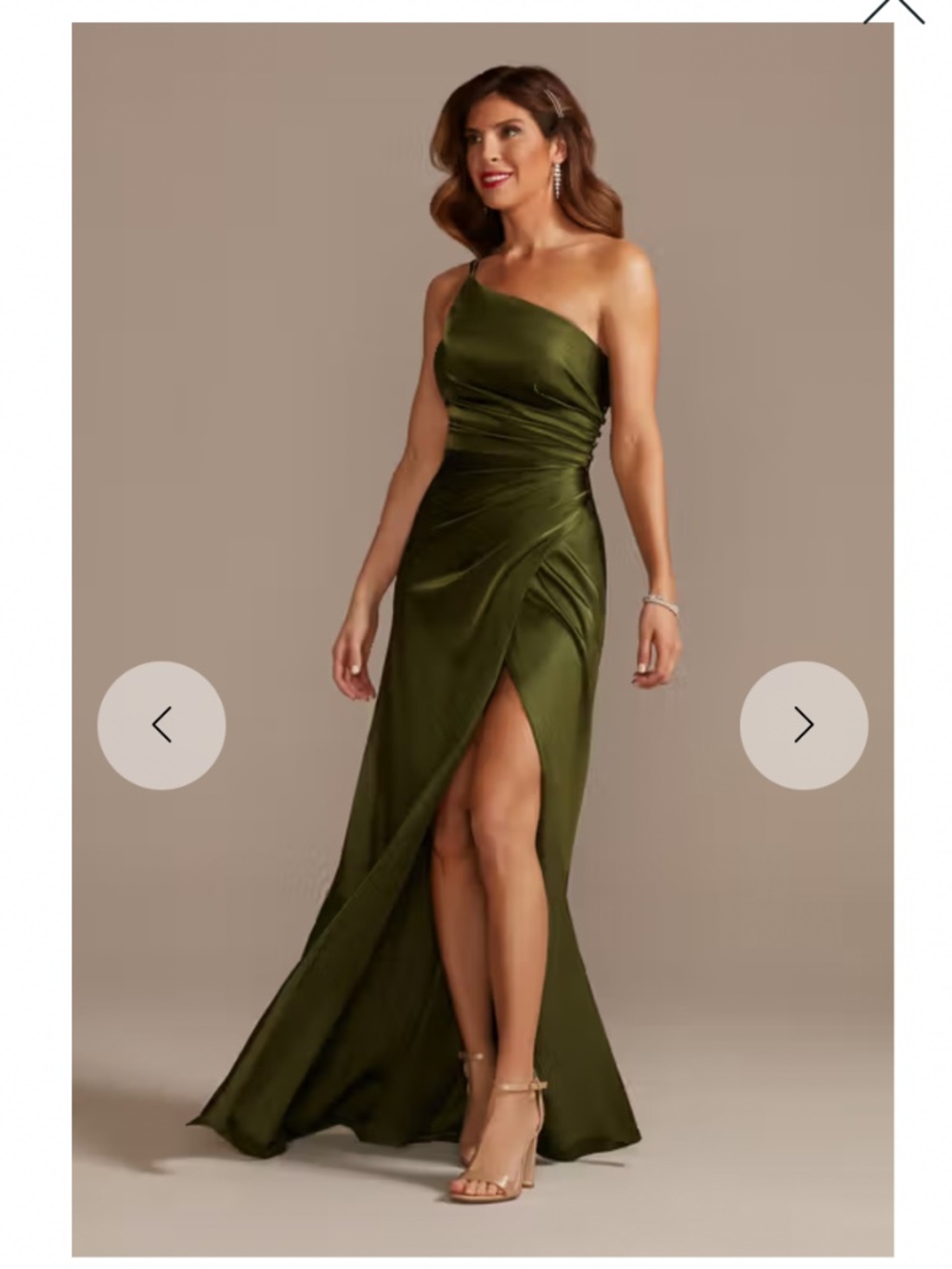GALINA SIGNATURE Charmeuse Draped One-Shoulder Dress